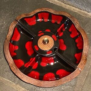 Mid century modern California Pottery 657 Sequoia 4 pc relish/snack serving tray